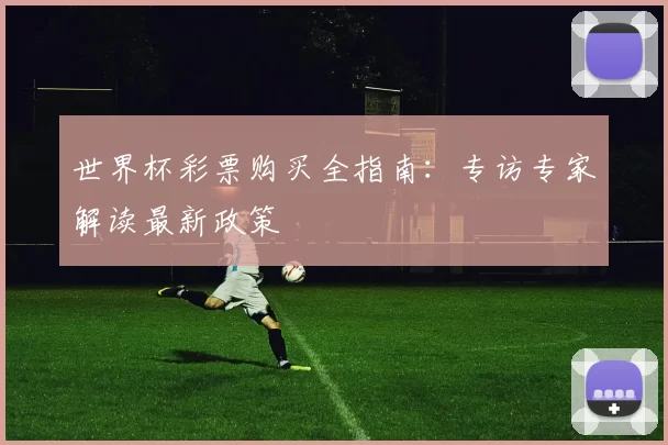 世界杯彩票购买全指南:专访专家解读最新政策
