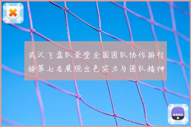 武汉飞盘队荣登全国团队协作排行榜第七名展现出色实力与团队精神